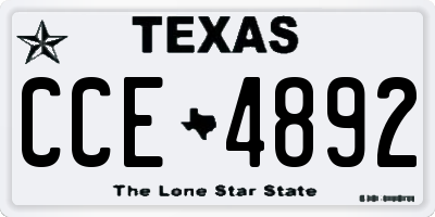 TX license plate CCE4892