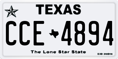 TX license plate CCE4894