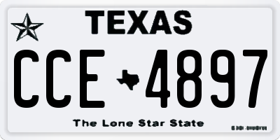 TX license plate CCE4897
