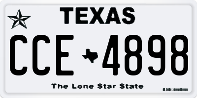 TX license plate CCE4898