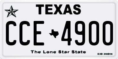 TX license plate CCE4900