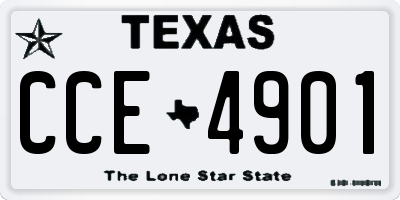 TX license plate CCE4901