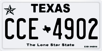 TX license plate CCE4902