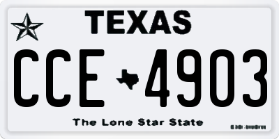 TX license plate CCE4903