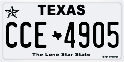 TX license plate CCE4905