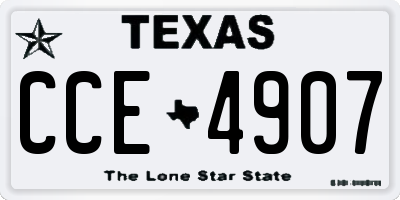 TX license plate CCE4907