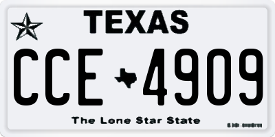 TX license plate CCE4909