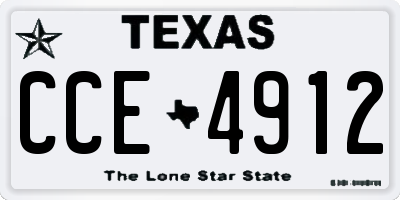 TX license plate CCE4912