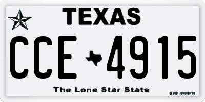 TX license plate CCE4915