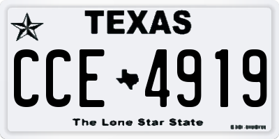 TX license plate CCE4919