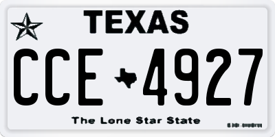 TX license plate CCE4927