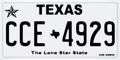 TX license plate CCE4929