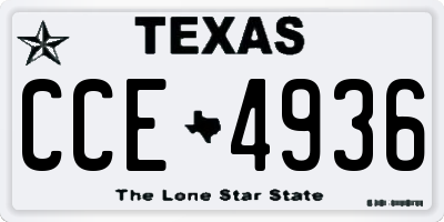 TX license plate CCE4936