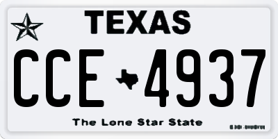 TX license plate CCE4937