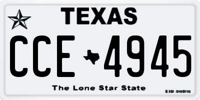 TX license plate CCE4945