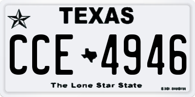TX license plate CCE4946