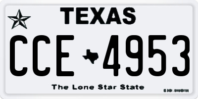 TX license plate CCE4953