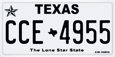 TX license plate CCE4955