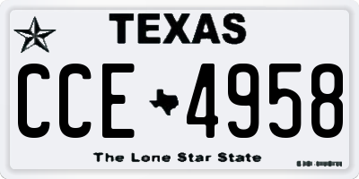 TX license plate CCE4958