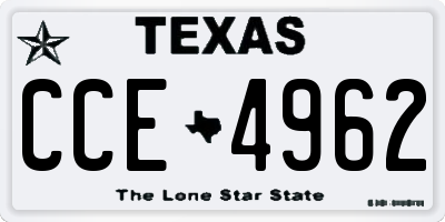 TX license plate CCE4962