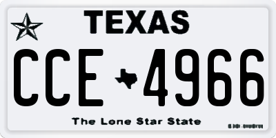 TX license plate CCE4966