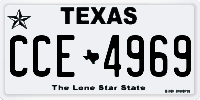 TX license plate CCE4969