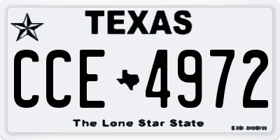TX license plate CCE4972