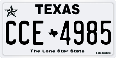 TX license plate CCE4985