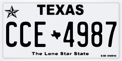 TX license plate CCE4987
