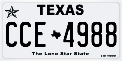 TX license plate CCE4988