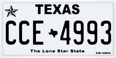TX license plate CCE4993