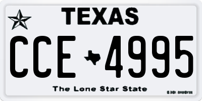 TX license plate CCE4995