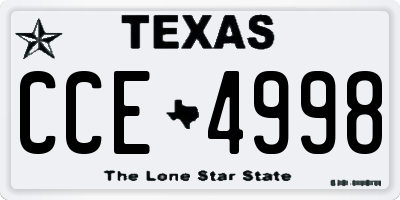 TX license plate CCE4998