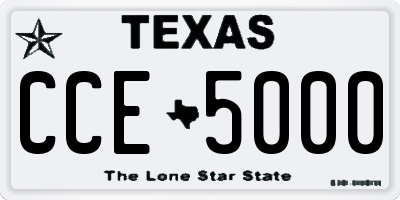 TX license plate CCE5000