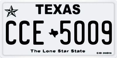 TX license plate CCE5009