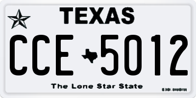 TX license plate CCE5012