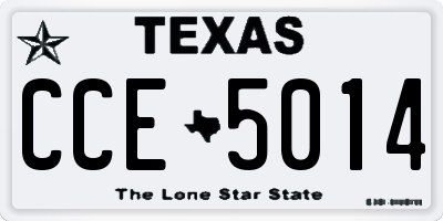 TX license plate CCE5014