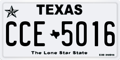 TX license plate CCE5016