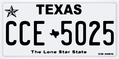 TX license plate CCE5025