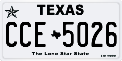TX license plate CCE5026