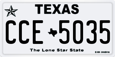 TX license plate CCE5035