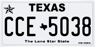 TX license plate CCE5038