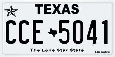 TX license plate CCE5041