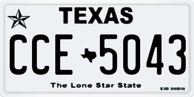 TX license plate CCE5043
