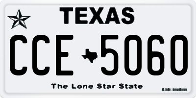 TX license plate CCE5060