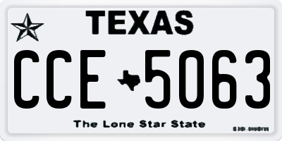 TX license plate CCE5063