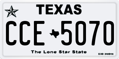 TX license plate CCE5070