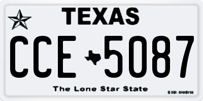 TX license plate CCE5087
