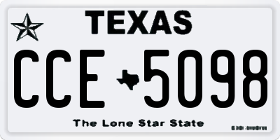 TX license plate CCE5098