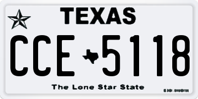 TX license plate CCE5118